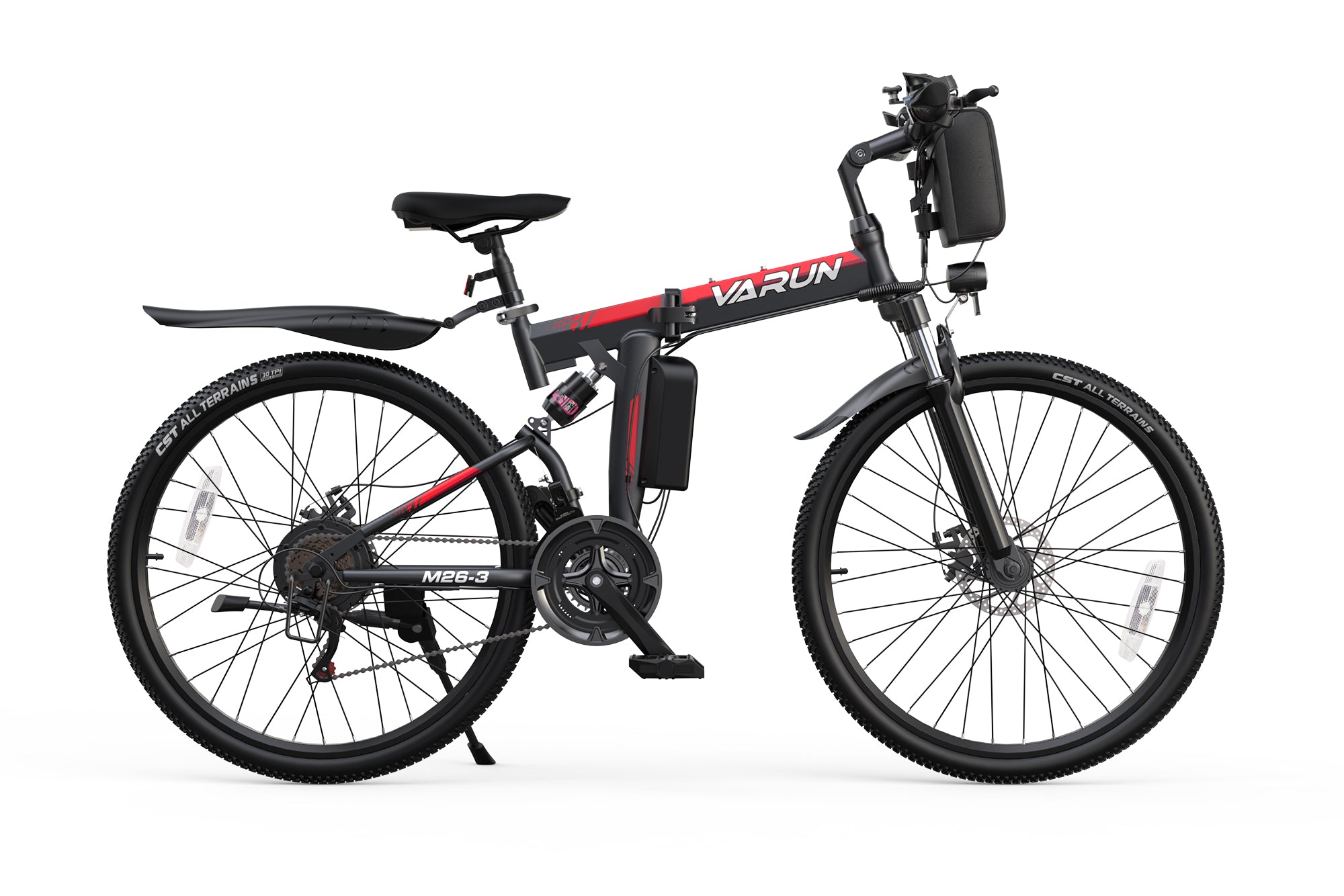VARUN_M26-3_Folding_Ebike_usvarunebikecom_BlackAndRed_001