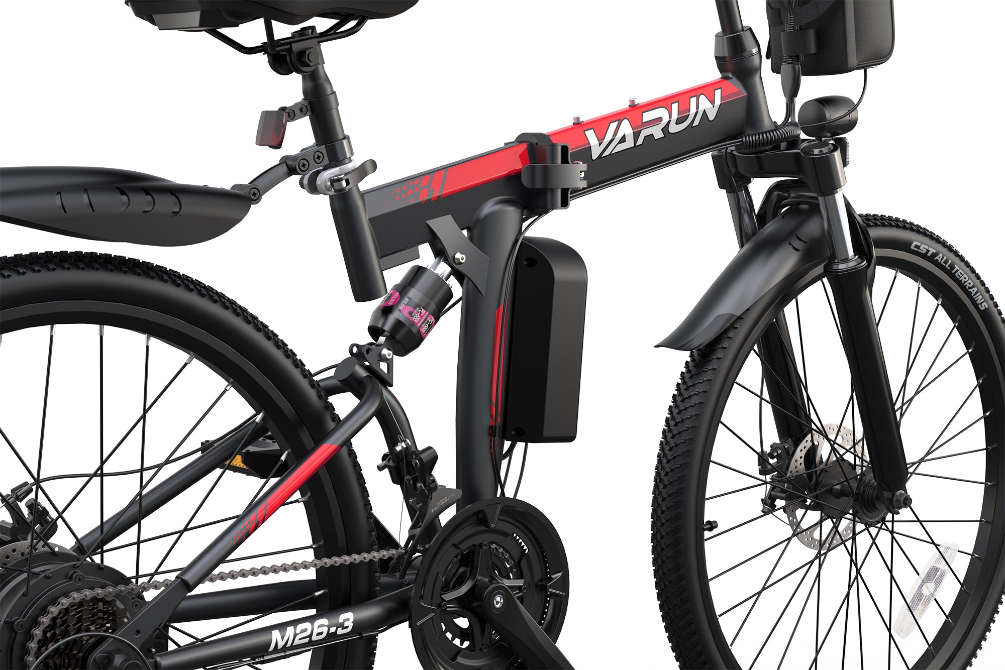VARUN_M26-3_Folding_Ebike_usvarunebikecom_BlackAndRed_009
