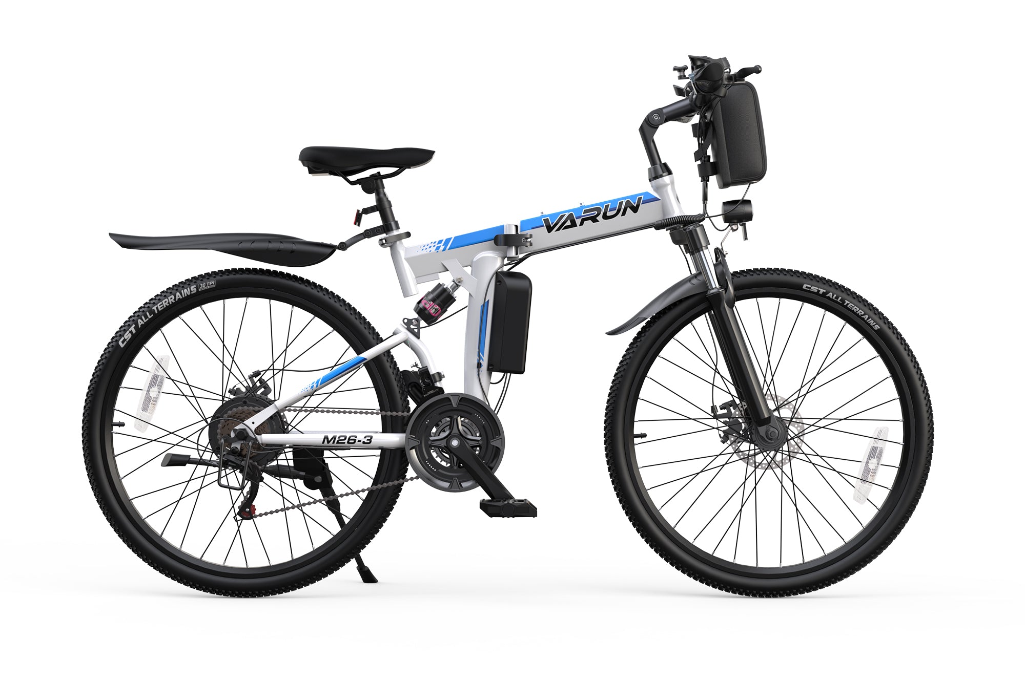 VARUN_M26-3_Folding_Ebike_usvarunebikecom_WhiteAndBlue_001
