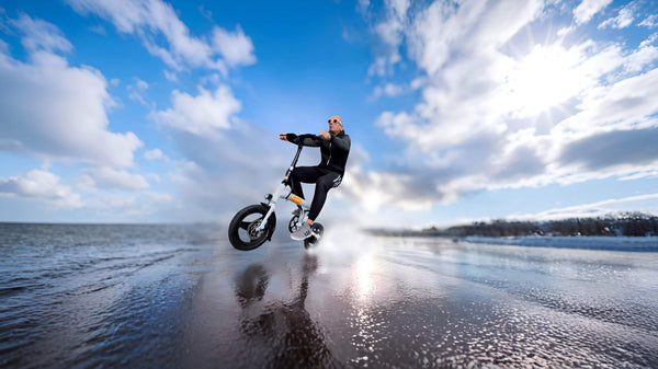 waterproof electric bicycle 14 Inch Portable Bike Folding Electric City Cruiser Mini E-Bike with Adjustable Saddle and 350W Motor for Adults (90% Crush any terrain with Hikeep K6 ACTBEST Apex 27.5