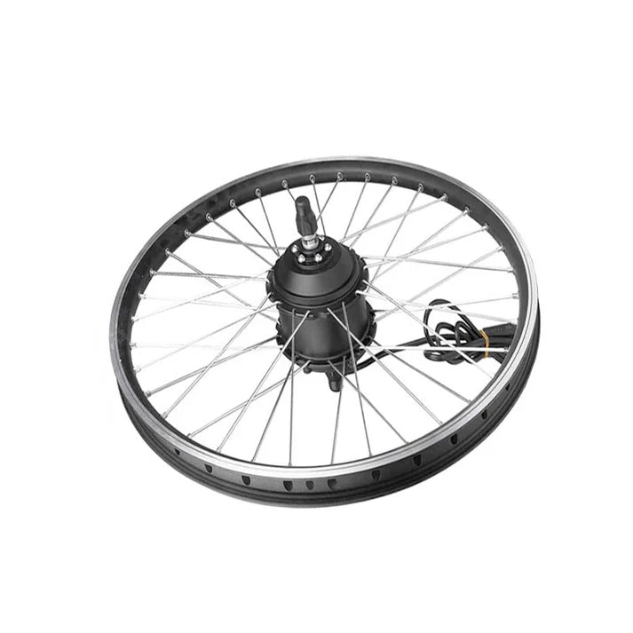 Complete 26-inch rear wheel (including rim, spokes, and pre-laced spokes) - without inner tube or outer tube, including motor housing and movement - 48V 500W