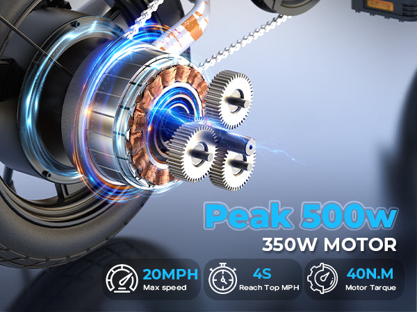Fast Acceleration. Strong Torque. 20MPH Top Speed.