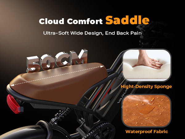 Ultra-soft, wide design for pressure-free riding.