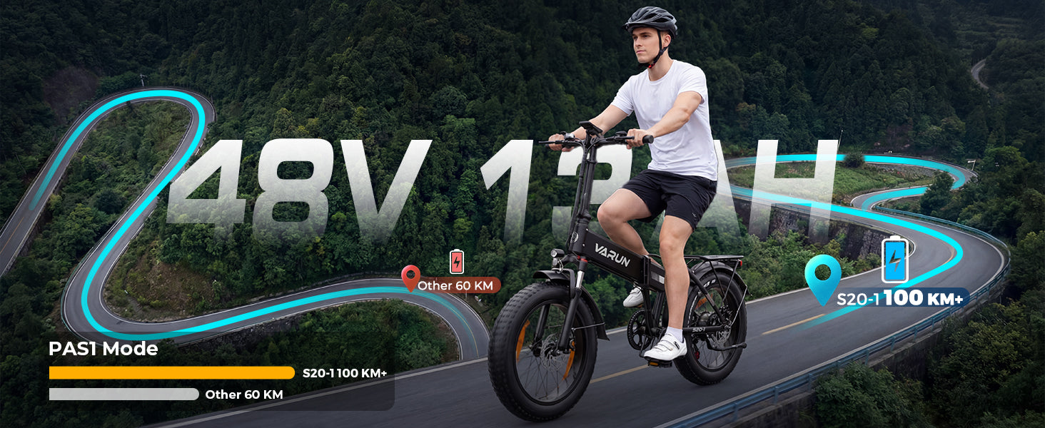 Varun S20-1 20” Fat Tire Electric Bike for Adults – Foldable & All-Terrain