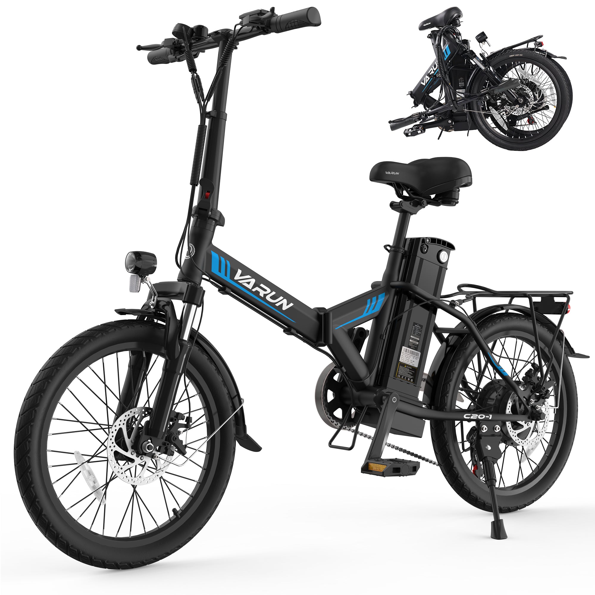 2020 electric bicycles Varun C20-1 Folding Electric Bike – 750W Peak, 20” Fat Tire Ebike – Varun Electric  Bike-US