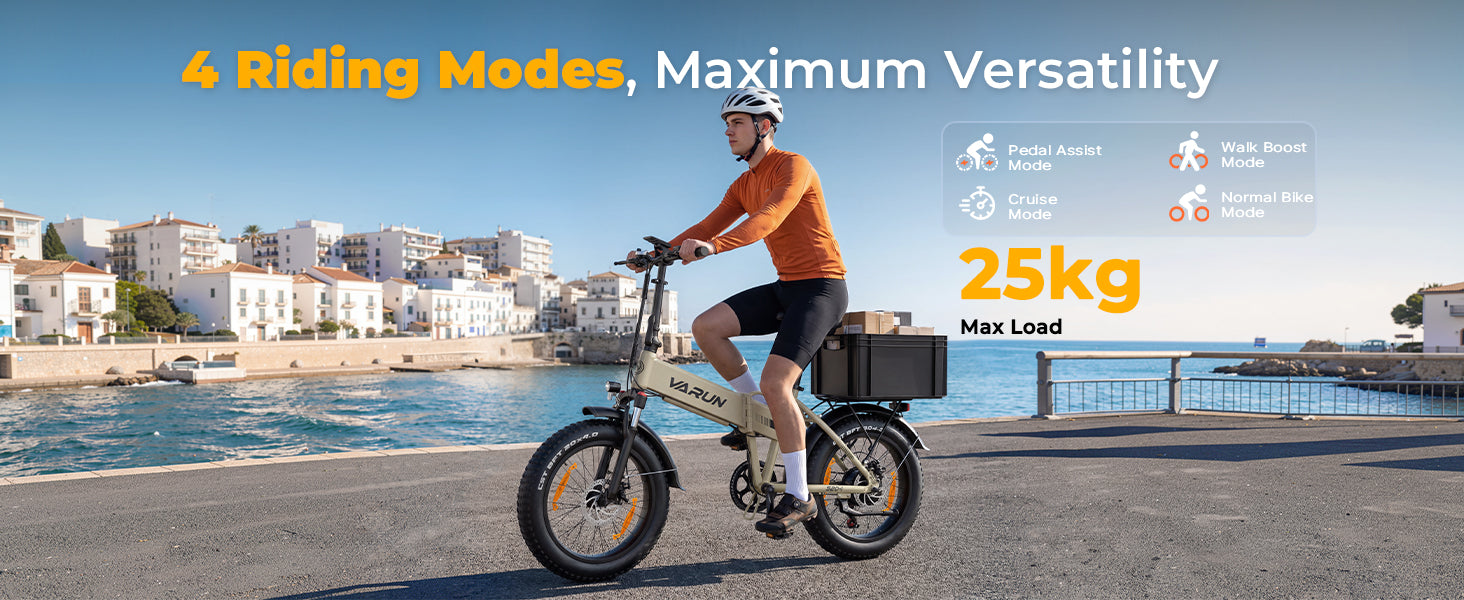 Varun S20-1 20” Fat Tire Electric Bike for Adults – Foldable & All-Terrain