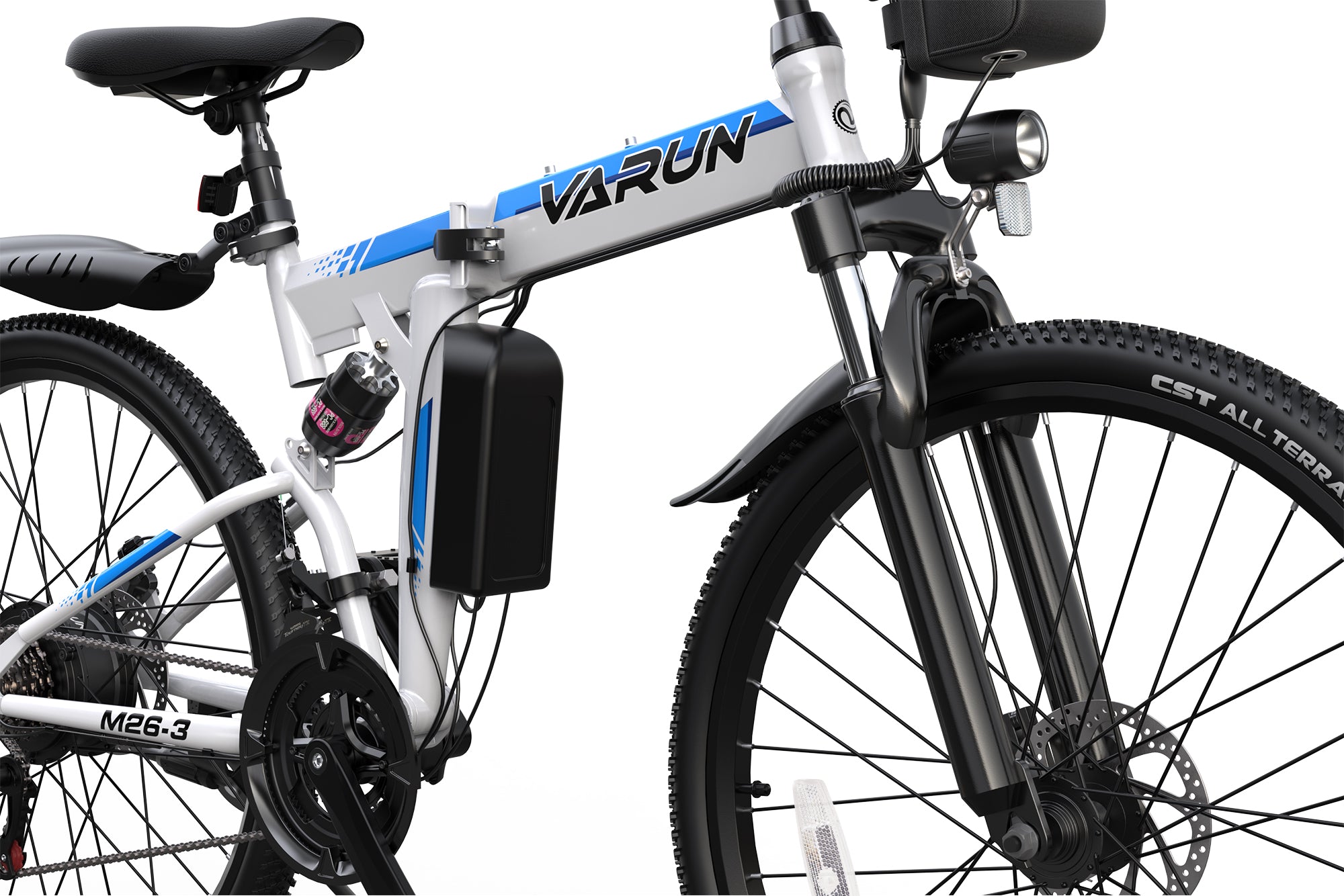 VARUN_M26-3_Folding_Ebike_usvarunebikecom_WhiteAndBlue_003#color_white-and-blue